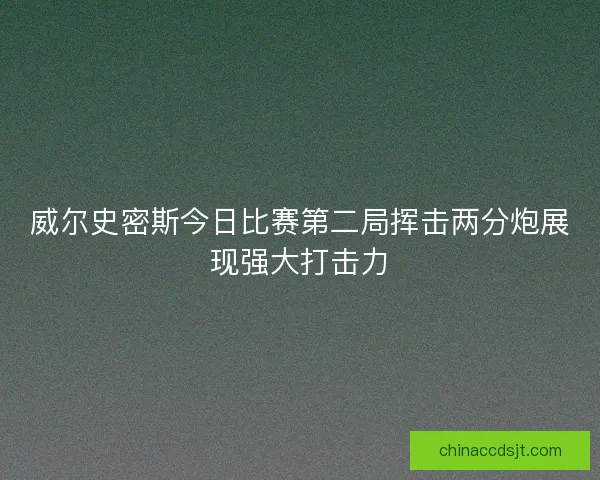 威尔史密斯今日比赛第二局挥击两分炮展现强大打击力